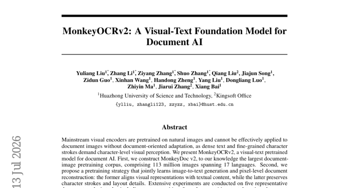 MonkeyOCRv2: A Visual-Text Foundation Model That Reads Almost Any Document